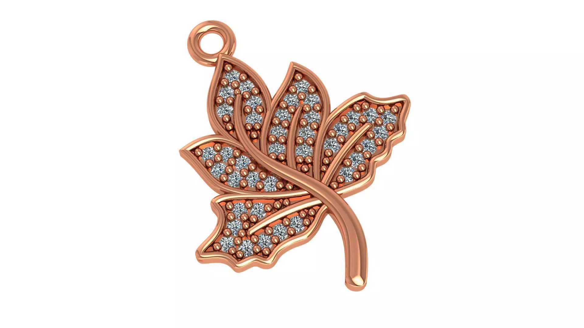 Maple leaf Charm Necklace 3D print model