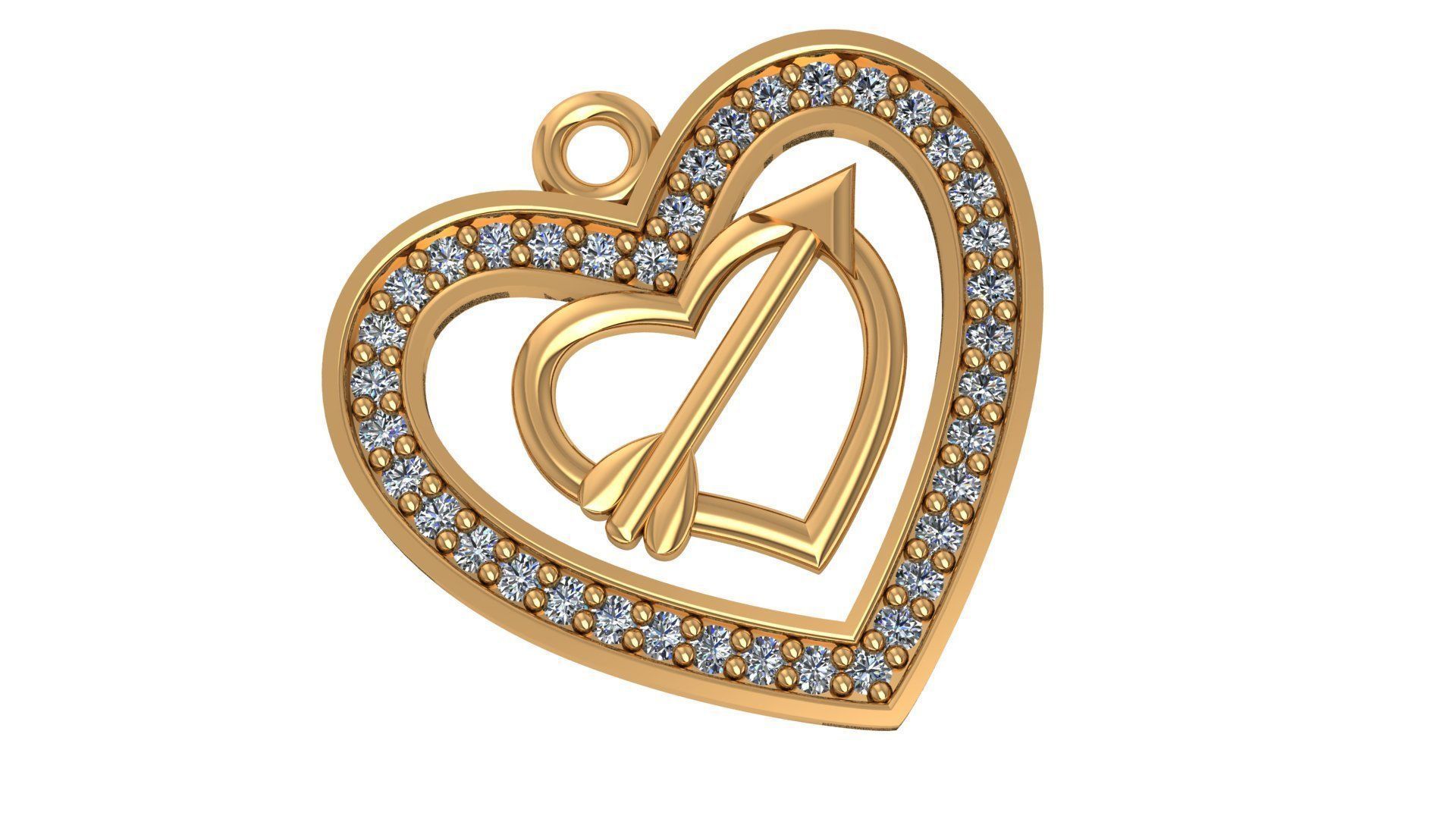 Love Arrow Pendant 3D print model_1