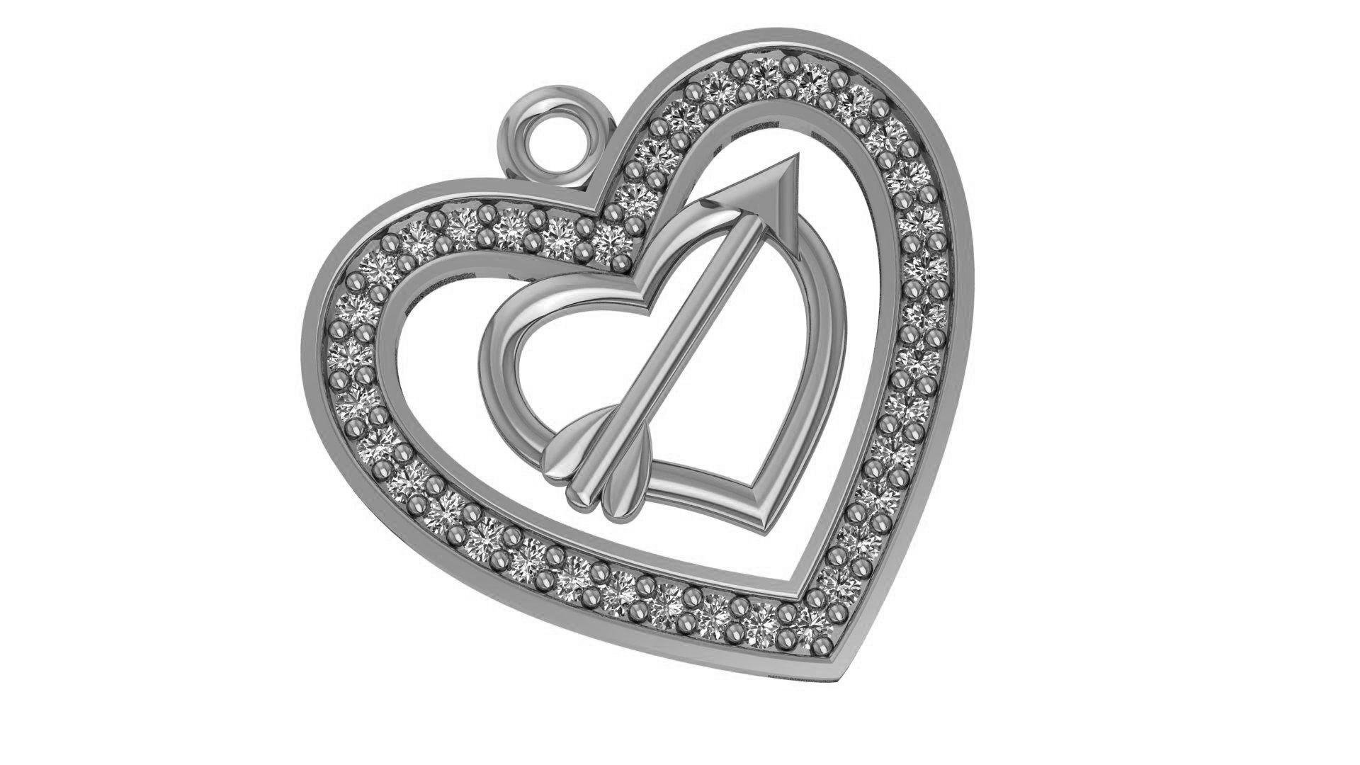 Love Arrow Pendant 3D print model_2
