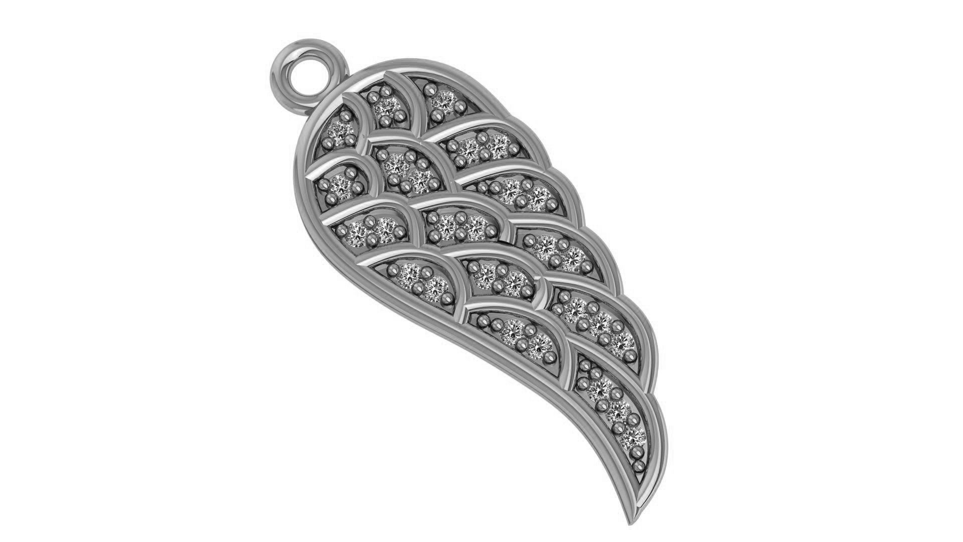 Diamond Flying Wings Necklace 3D print model_2