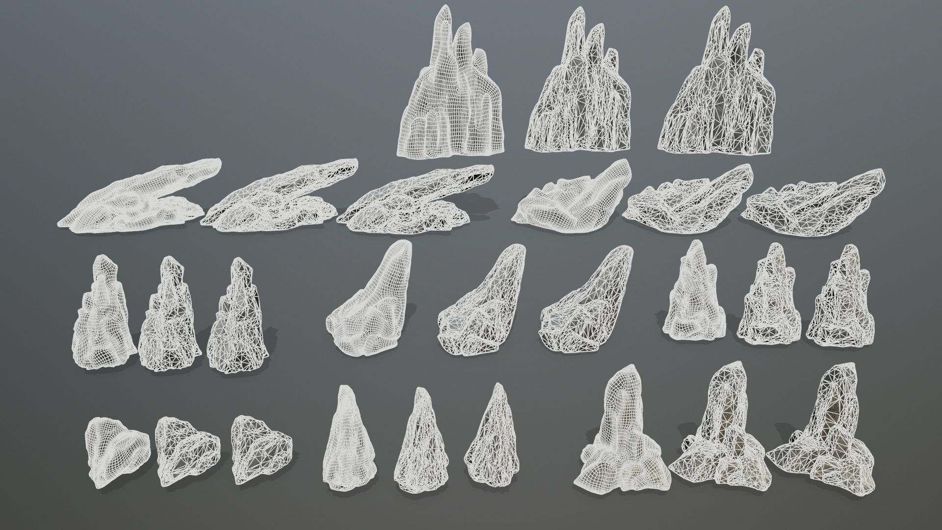 cliff rocks Low-poly 3D model_20