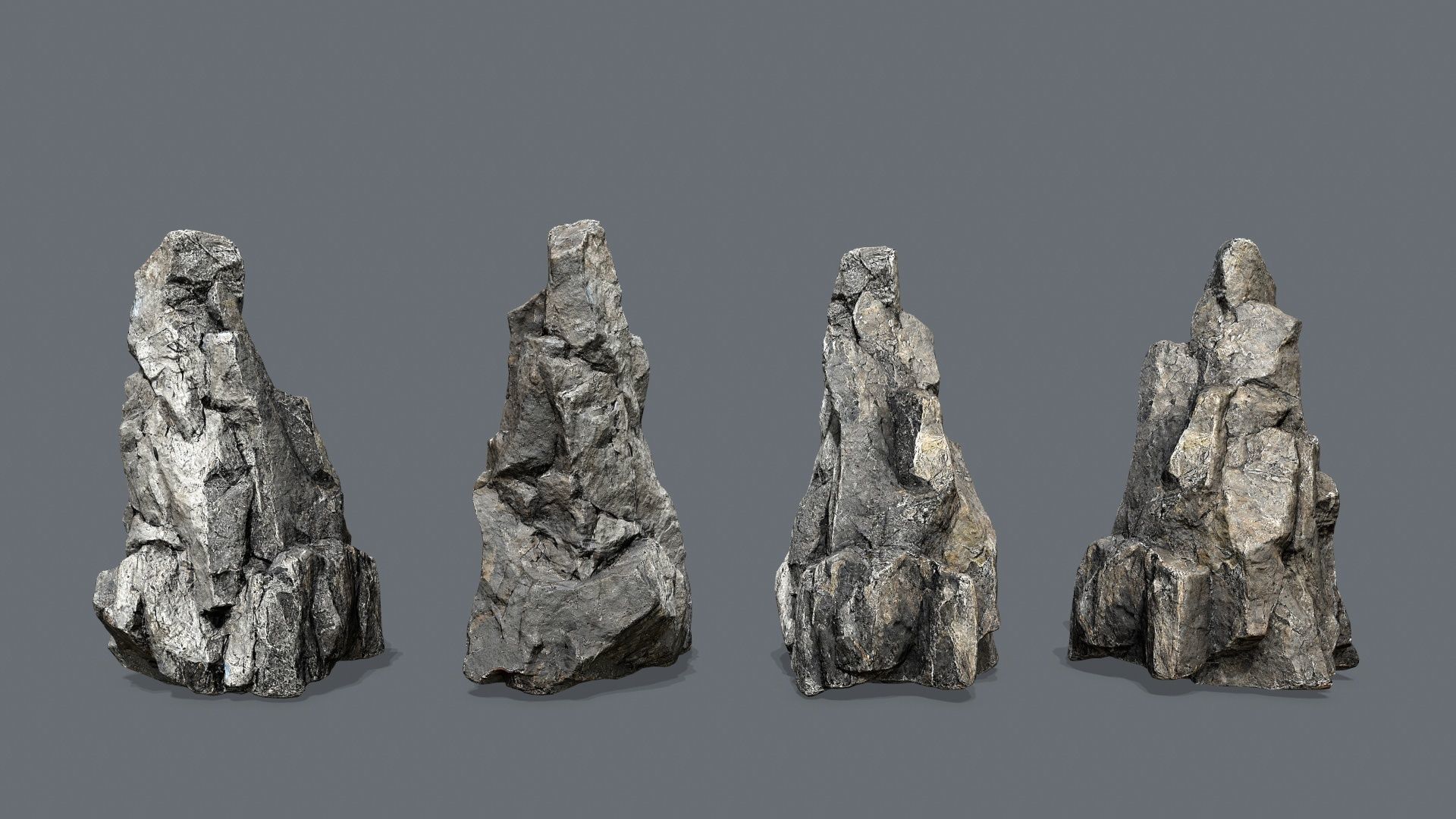 cliff rocks Low-poly 3D model_10