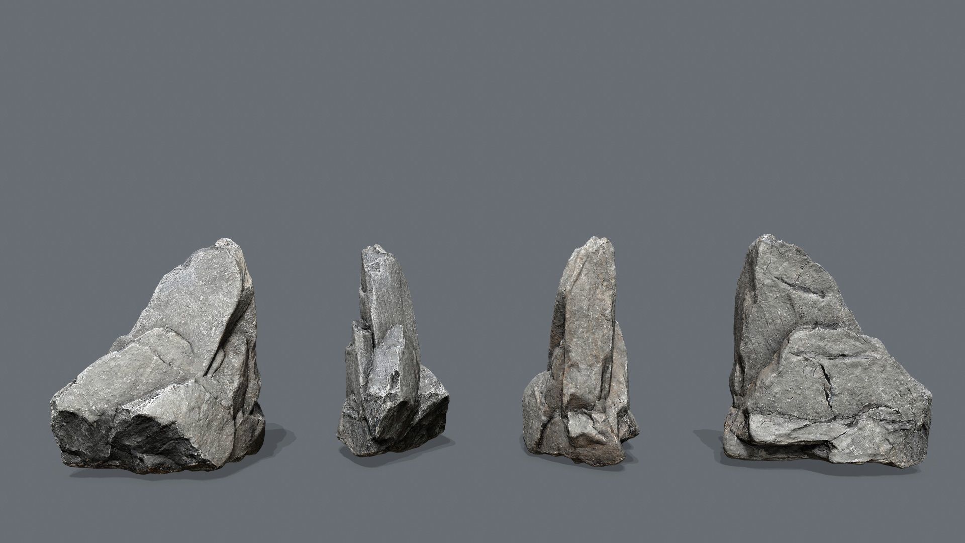 cliff rocks Low-poly 3D model_12