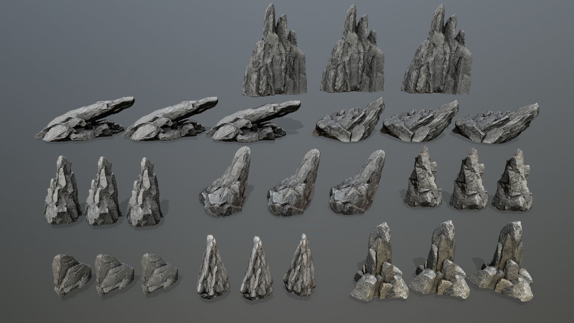 cliff rocks Low-poly 3D model_19