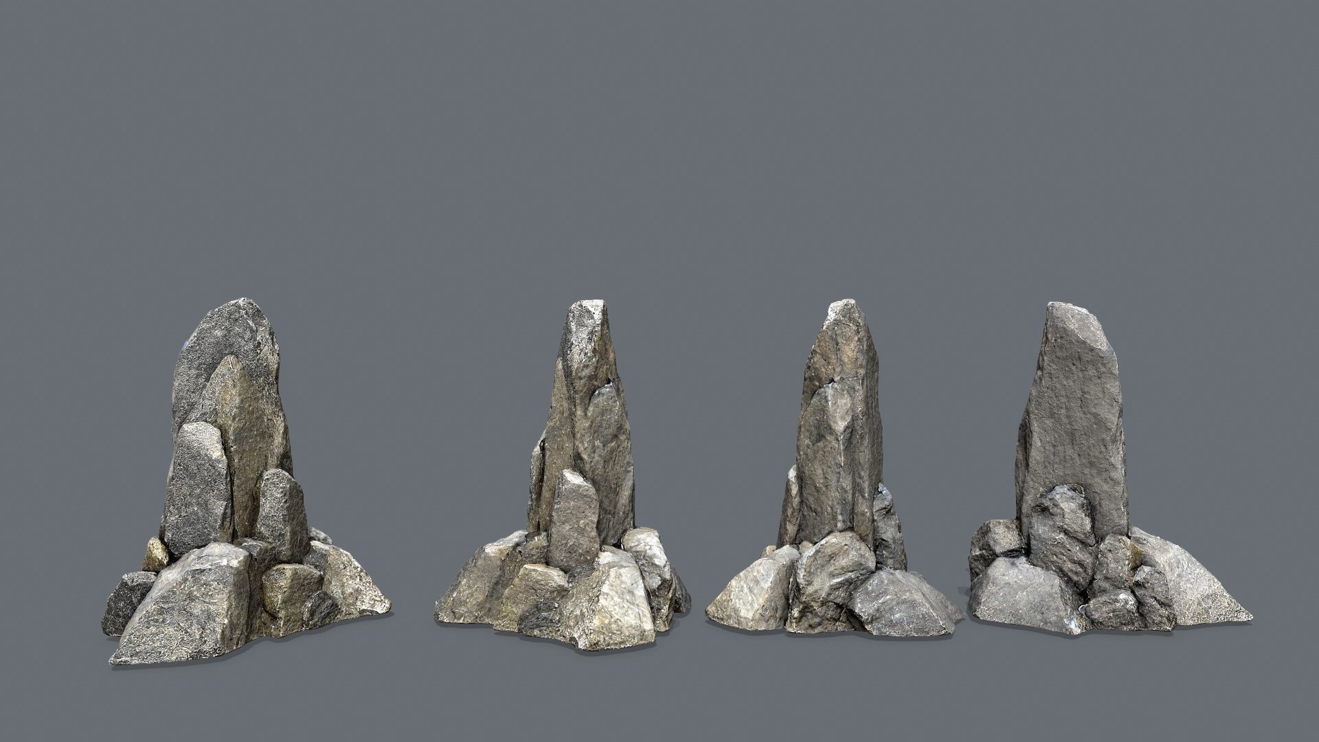 cliff rocks Low-poly 3D model_14