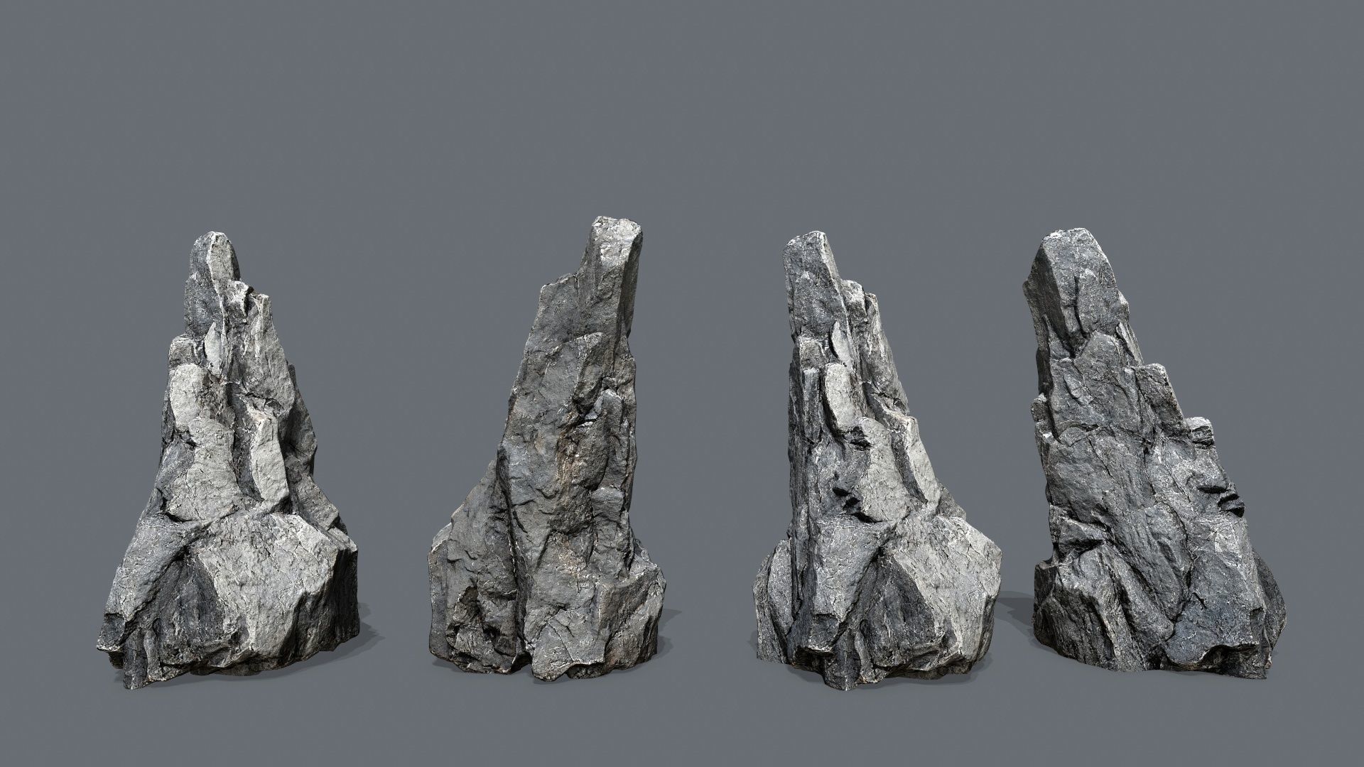 cliff rocks Low-poly 3D model_11