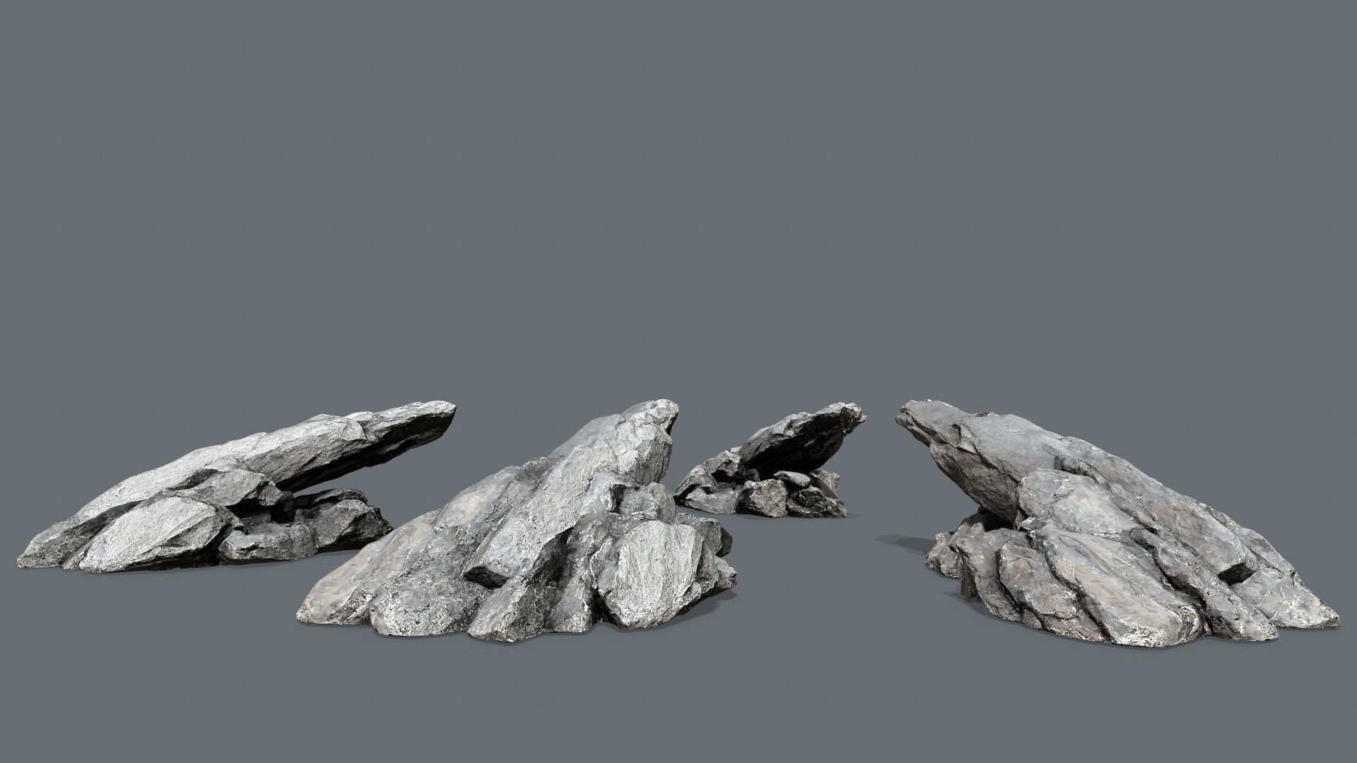 cliff rocks Low-poly 3D model_16