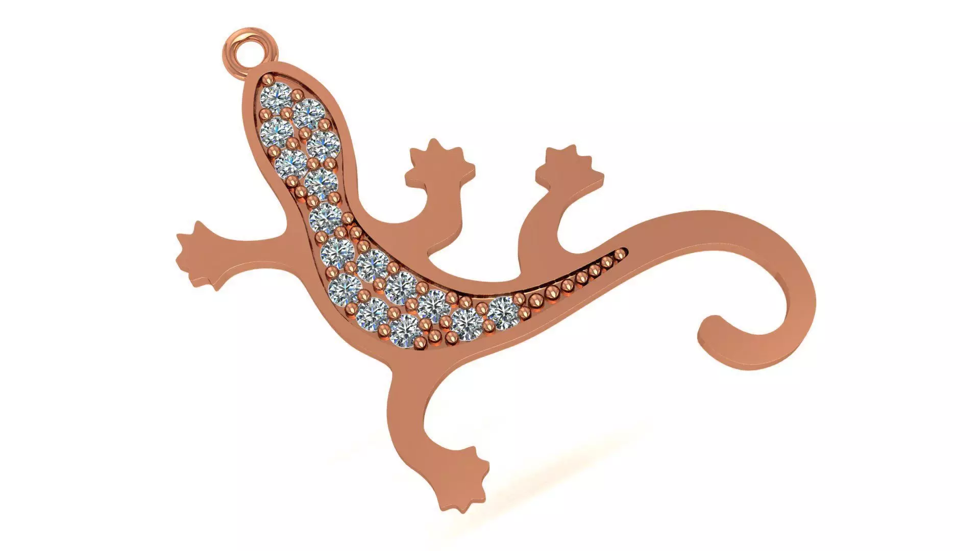  Lizard Charm Necklace 3D print model_0