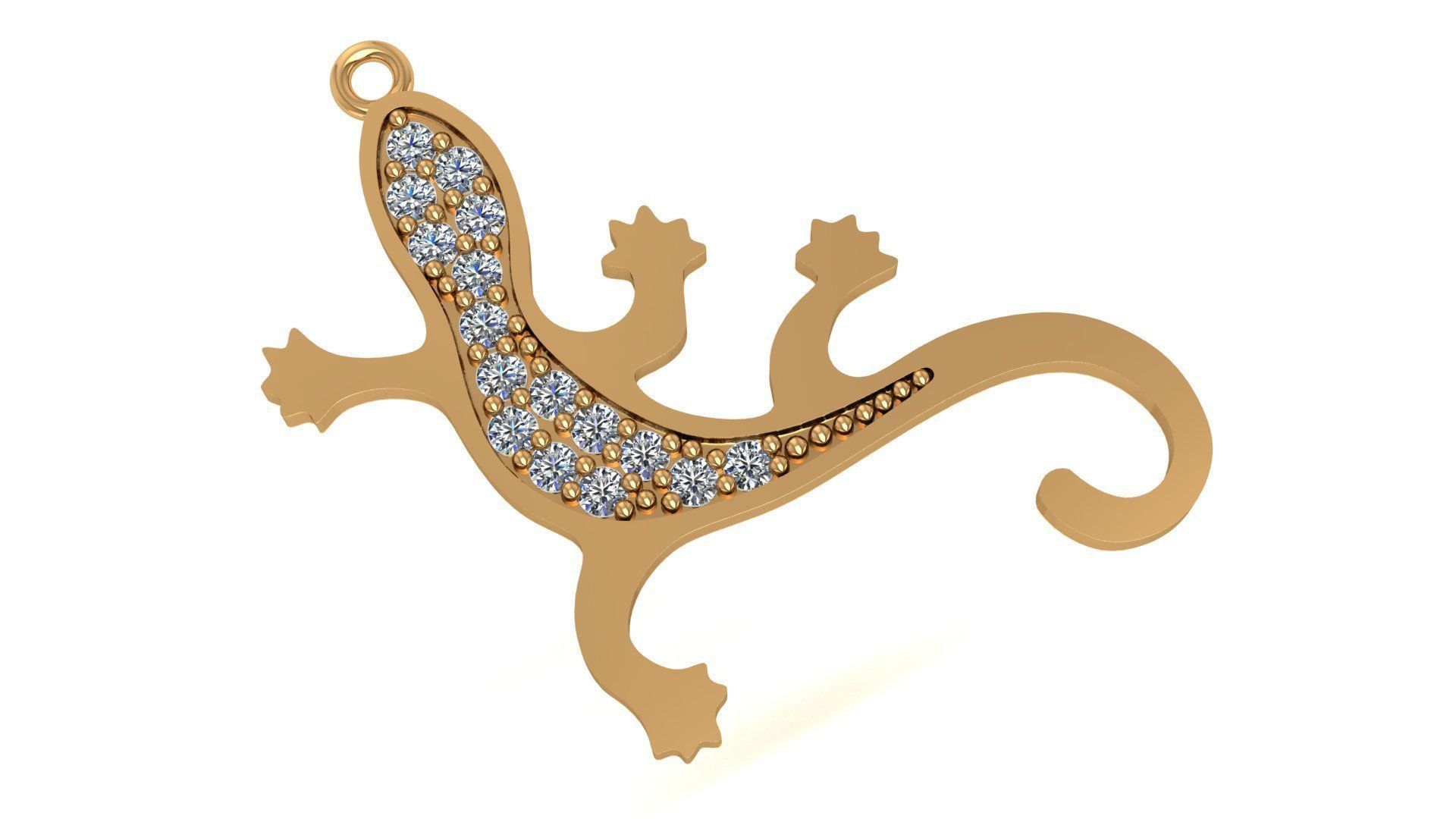  Lizard Charm Necklace 3D print model_1