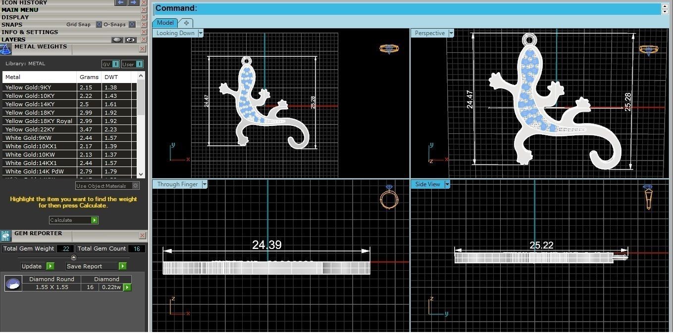  Lizard Charm Necklace 3D print model_3