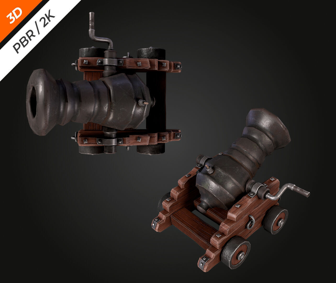 Cannon  Low-poly 3D model_8