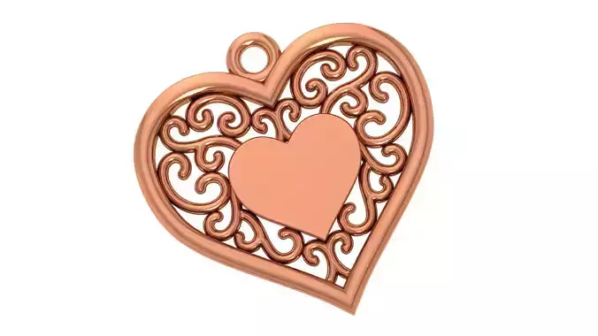 Heart in heart pendant