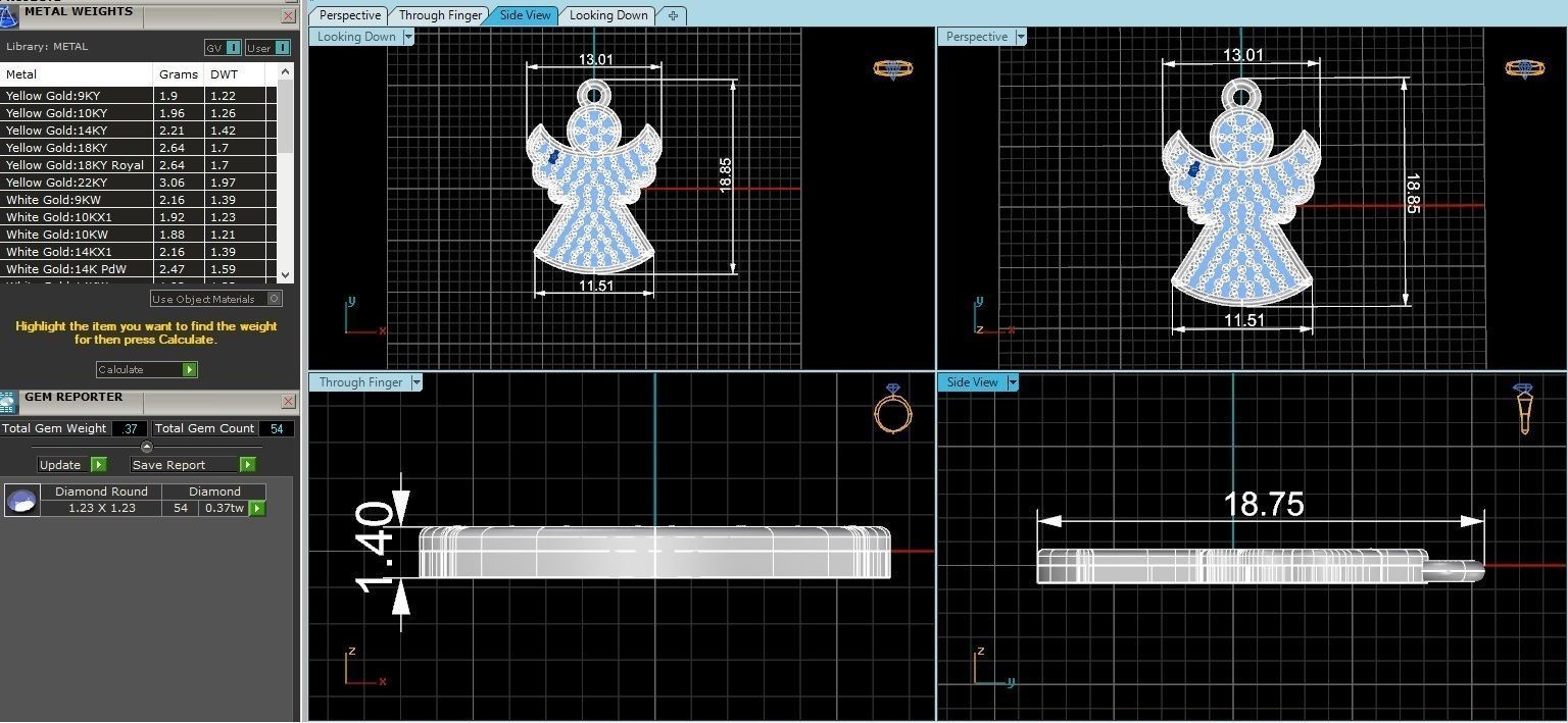 Angel With Wings Pendant 3D print model_3