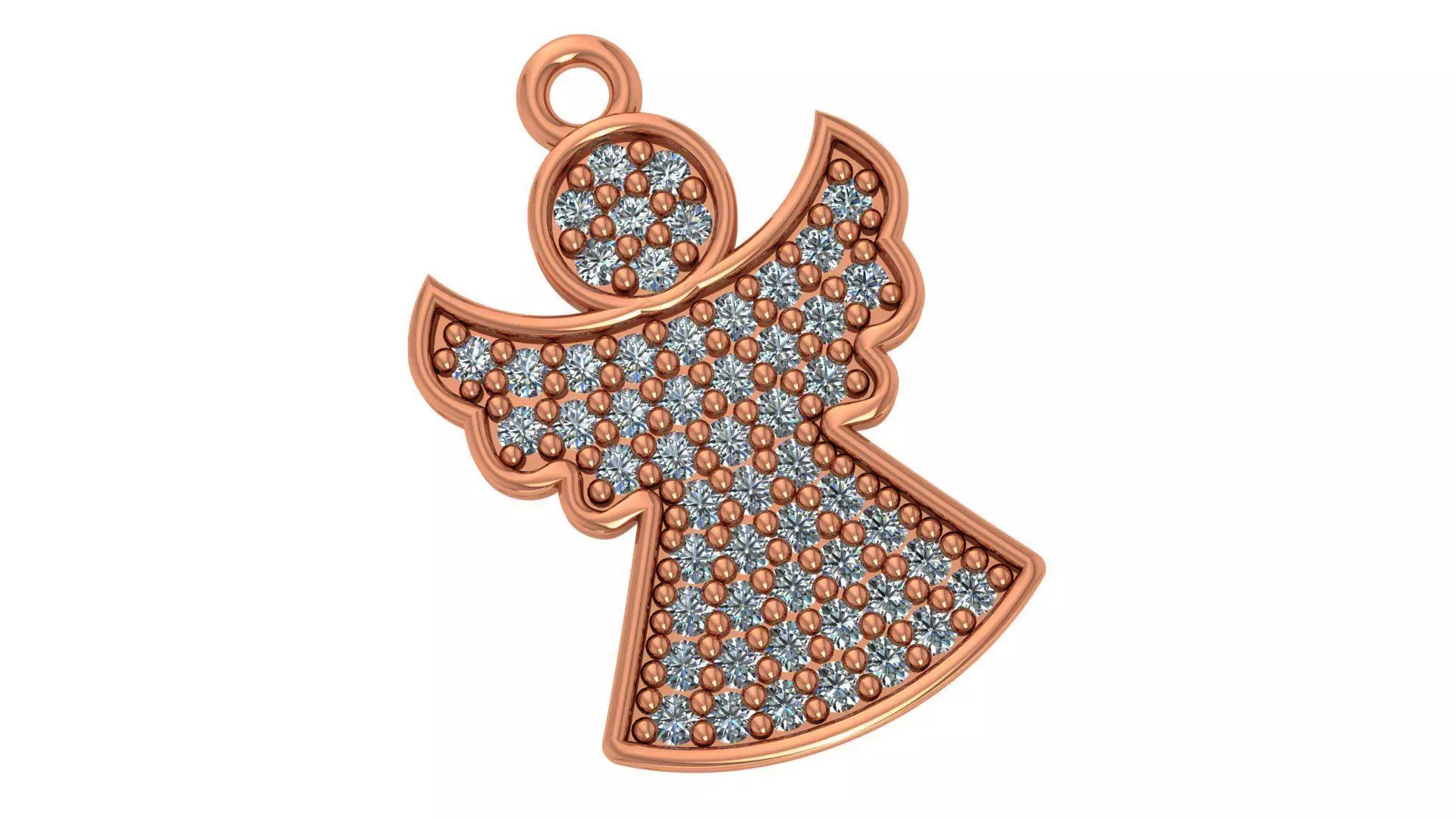 Angel With Wings Pendant 3D print model_0