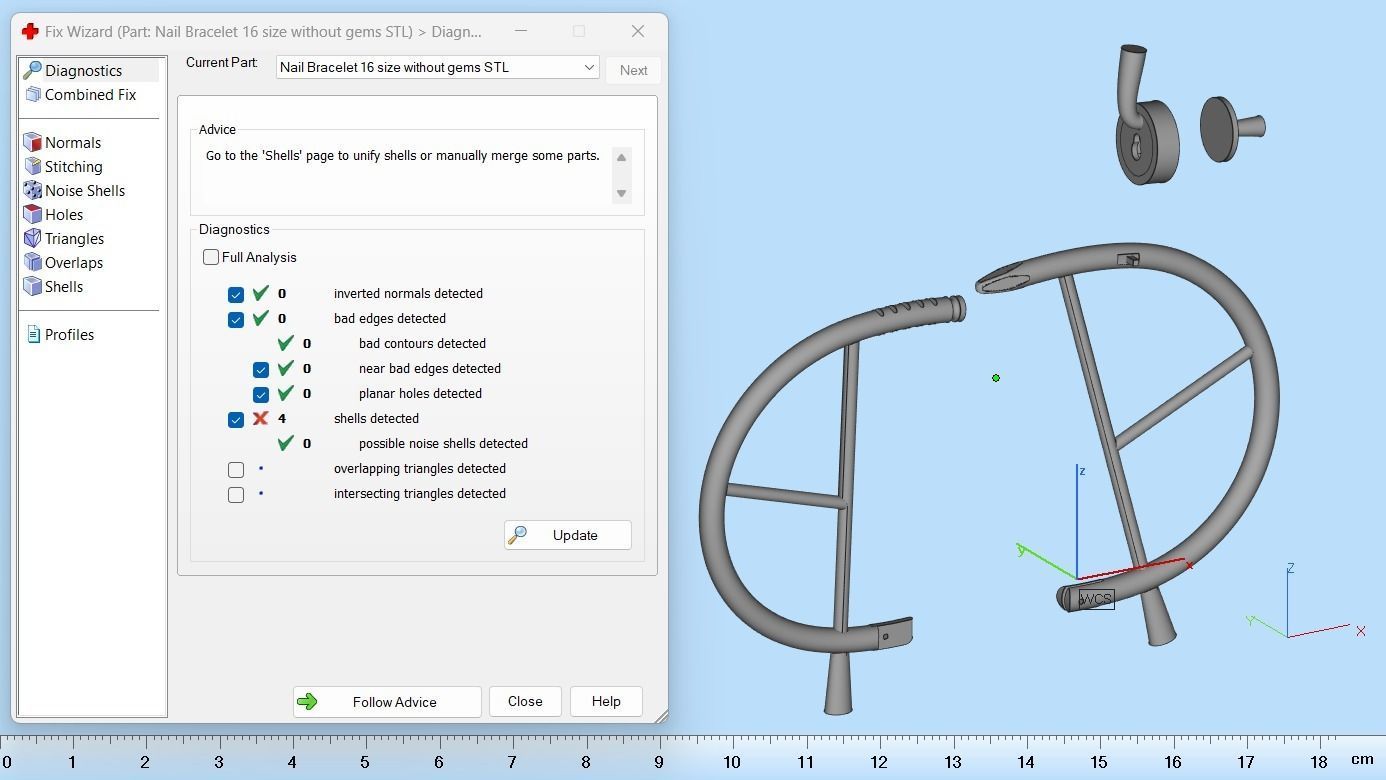 Juste un clou Bracelet 16 Size N110 3D print model_9