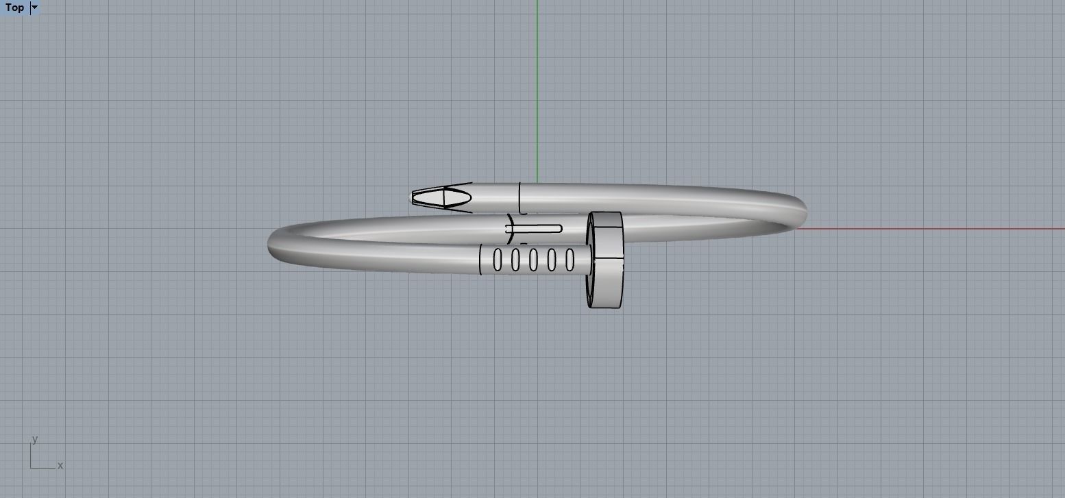 Juste un clou Bracelet 16 Size N110 3D print model_7