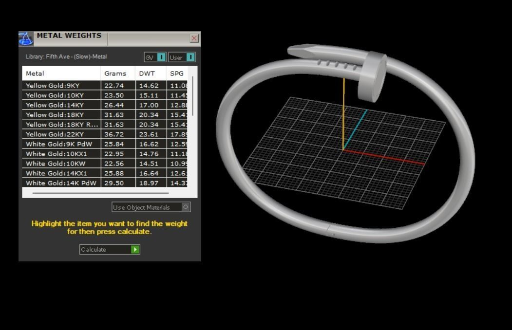 Juste un clou Bracelet 16 Size N110 3D print model_8