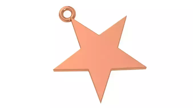 Gold Star Charm Pendant 3D print model