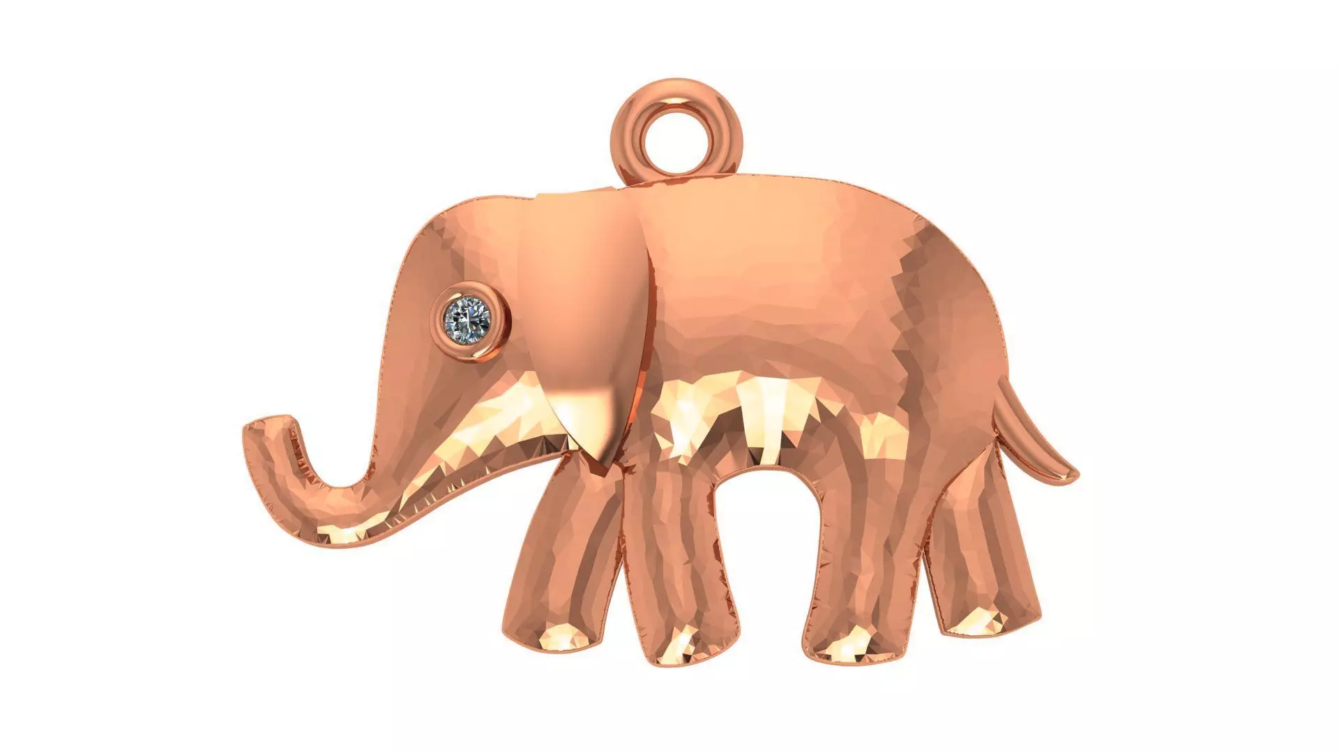 Elephant Charm Necklace Pendant 3D print model