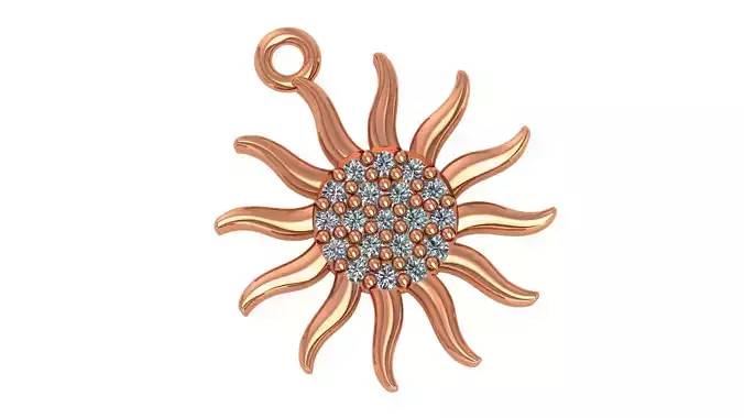 Sun charm pendant necklace