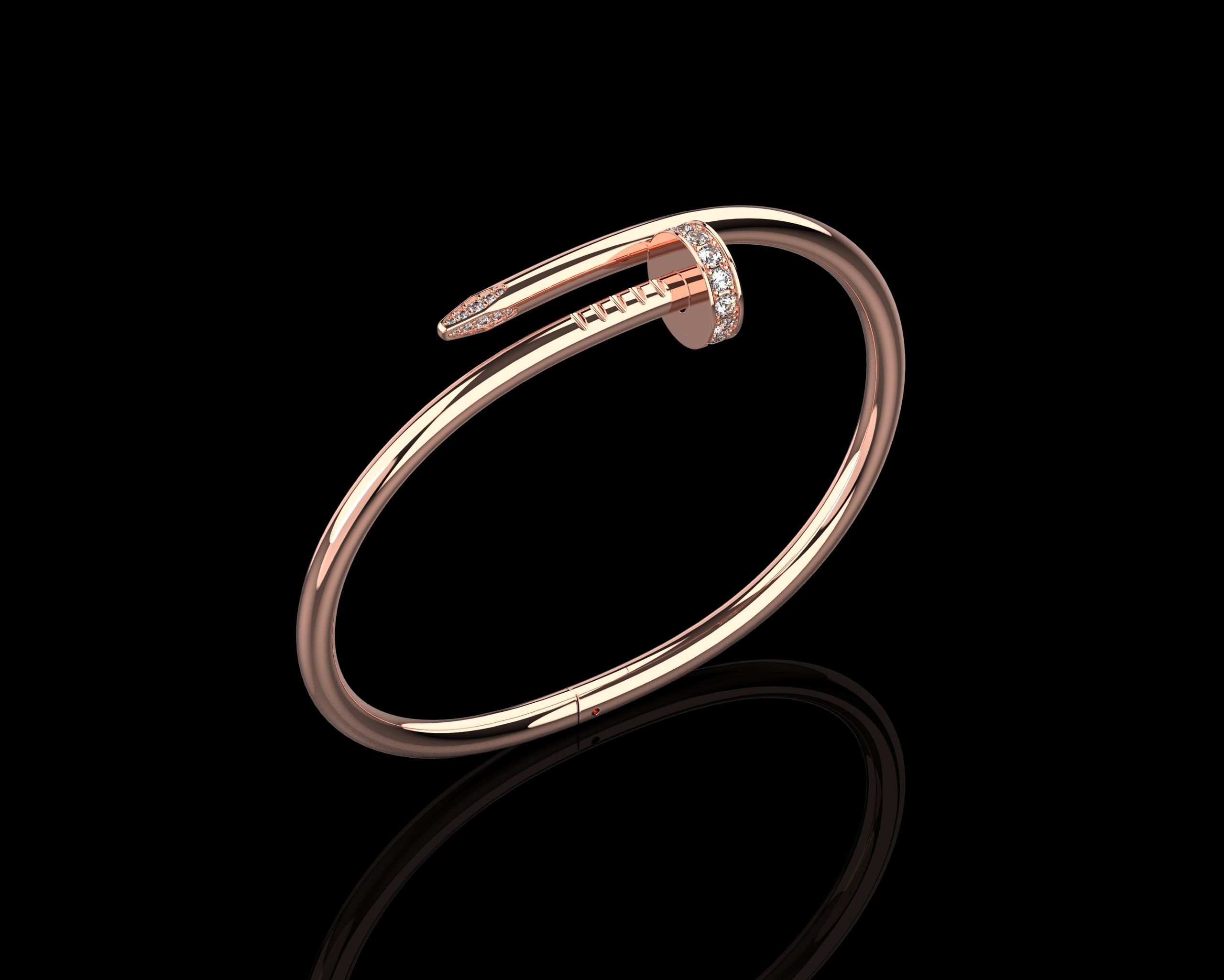 Juste un clou Bracelet 16 Size with Gems N84 3D print model_2