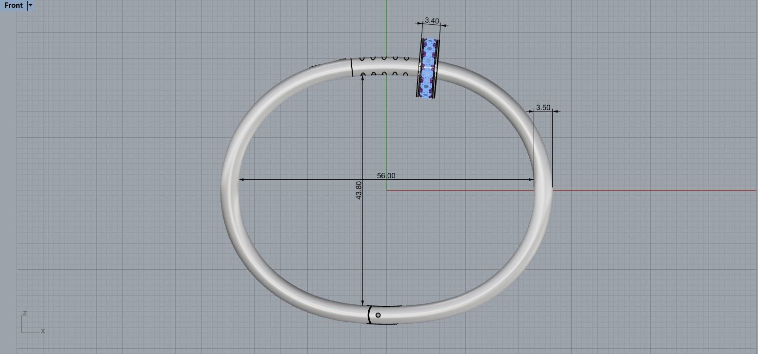 Juste un clou Bracelet 16 Size with Gems N84 3D print model_6