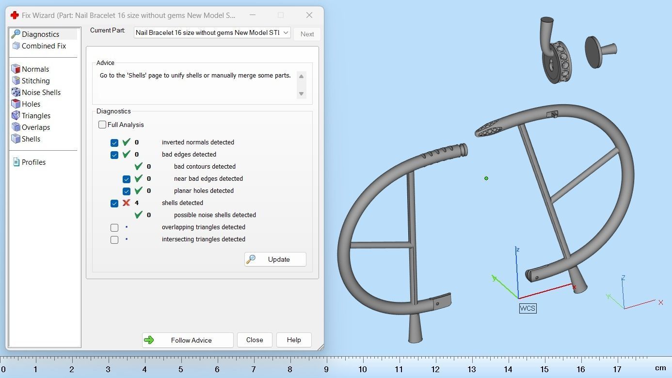 Juste un clou Bracelet 16 Size with Gems N84 3D print model_8
