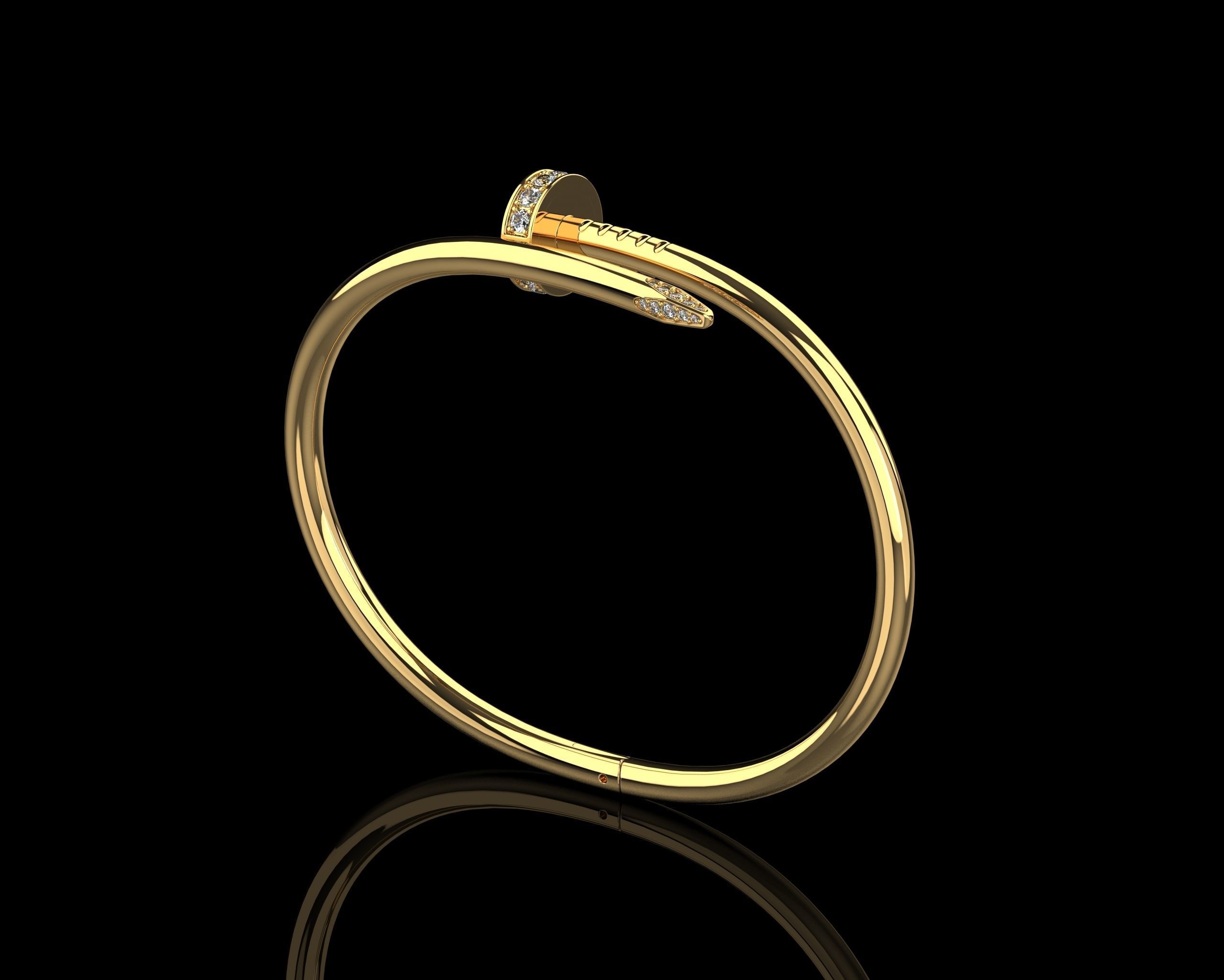 Juste un clou Bracelet 16 Size with Gems N84 3D print model_21