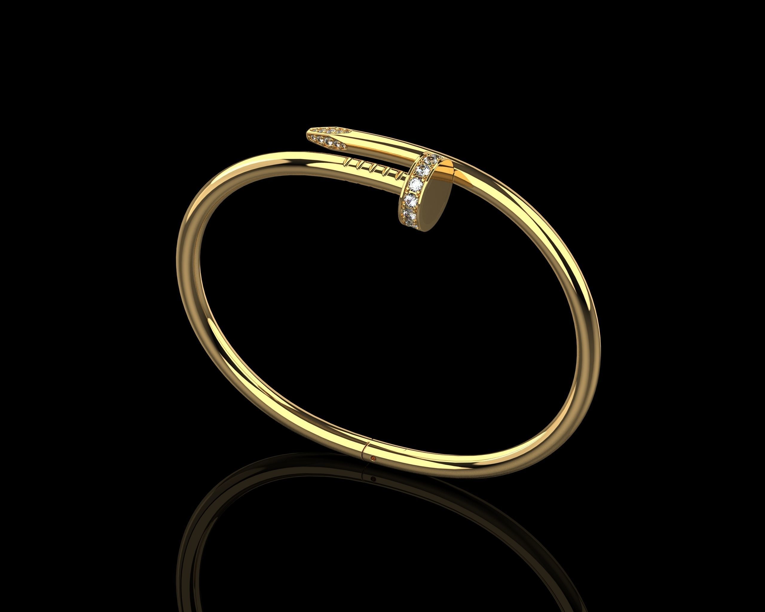 Juste un clou Bracelet 16 Size with Gems N84 3D print model_18