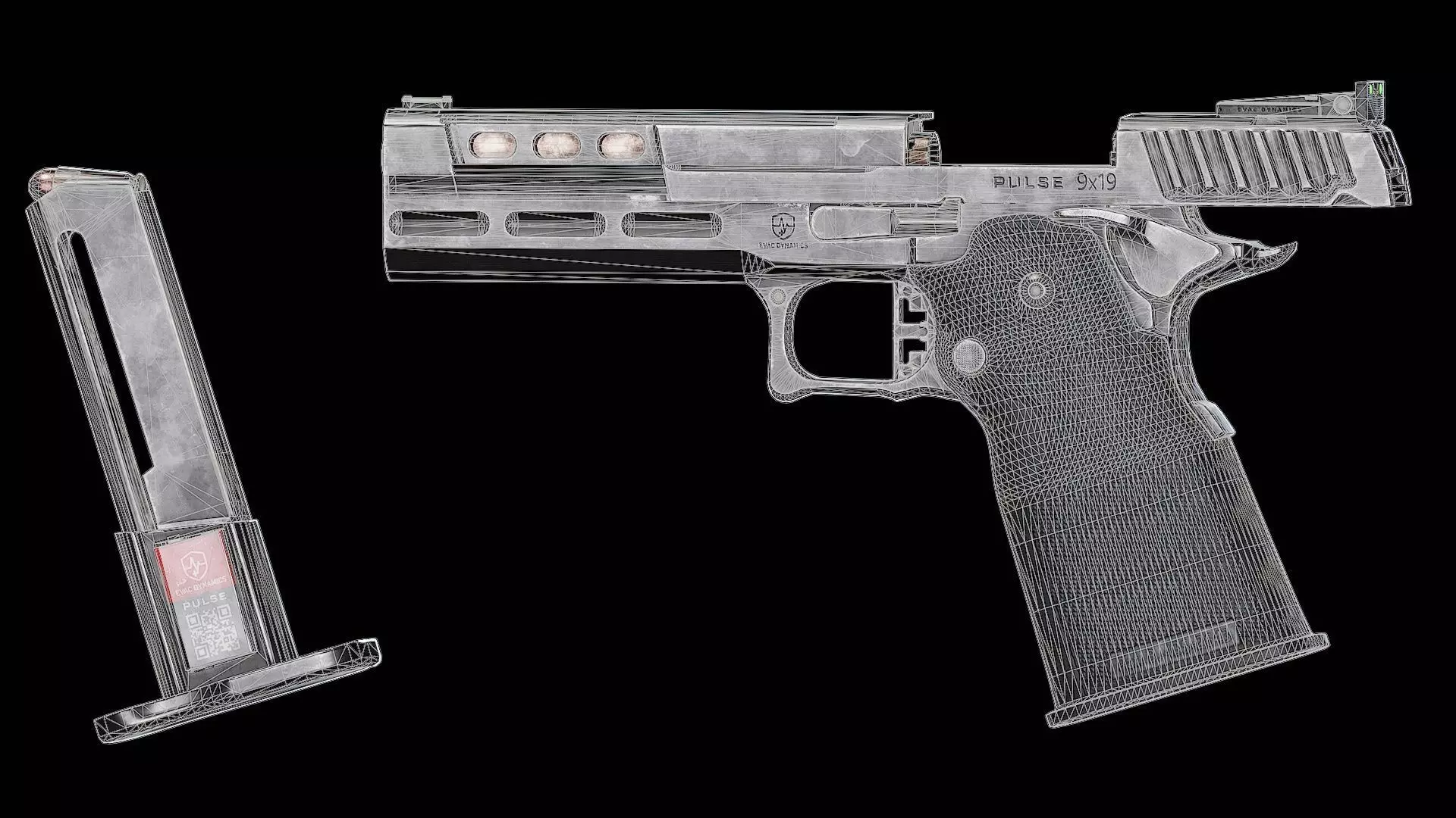 AAA Concept modern pistol Evac Dynamics Pulse 9mm Low-poly 3D model_9