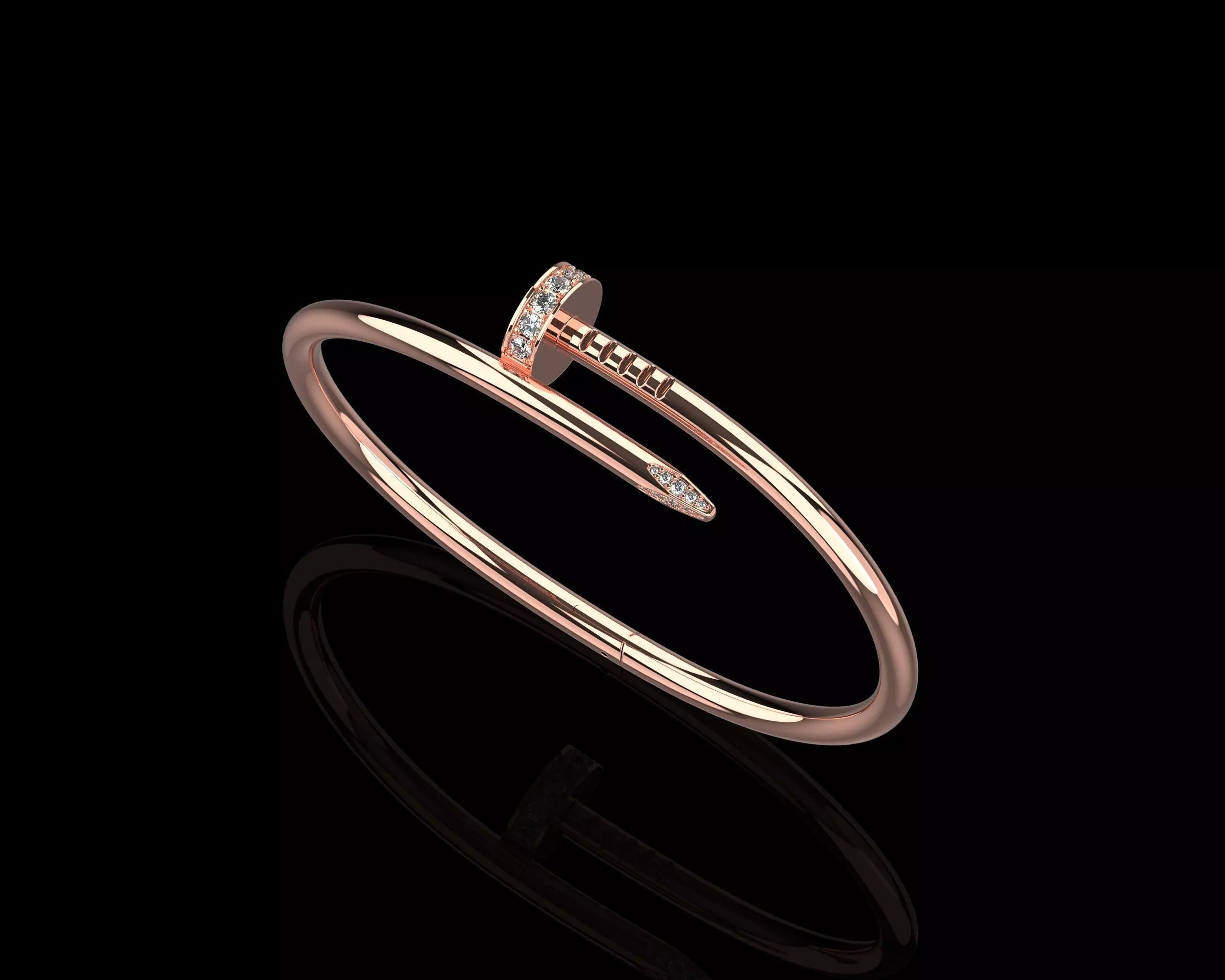 Juste un clou Bracelet 17 Size with Gems N85 3D print model_0