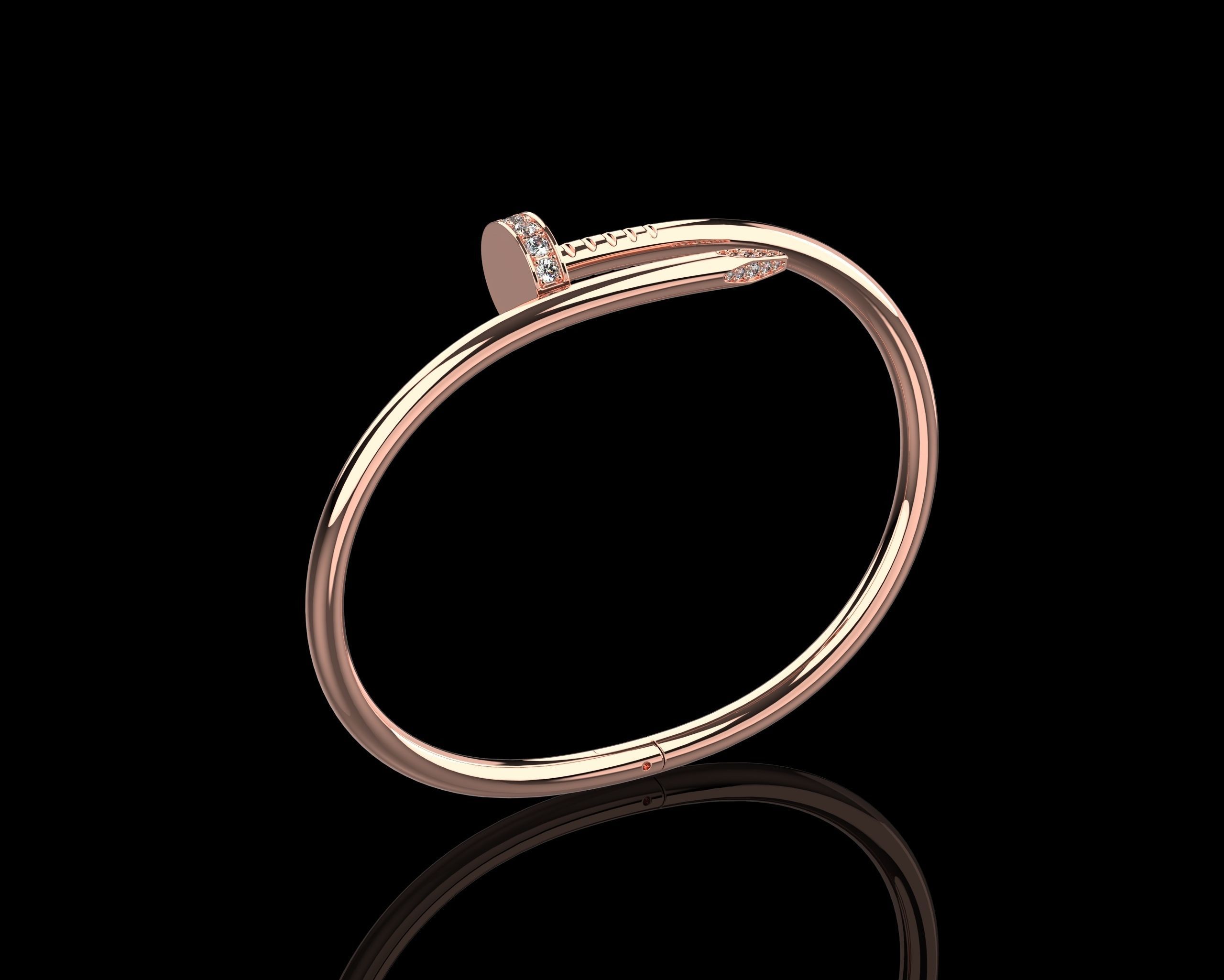 Juste un clou Bracelet 17 Size with Gems N85 3D print model_26