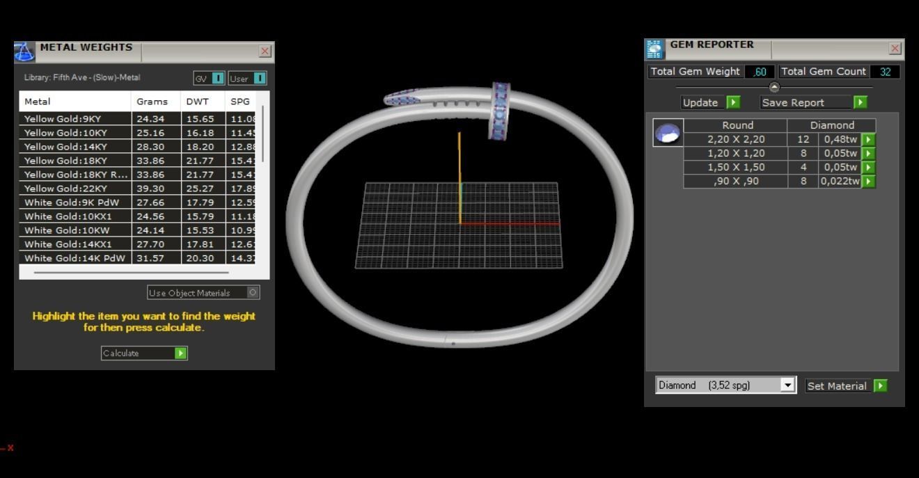 Juste un clou Bracelet 18 Size with Gems N86 3D print model_7