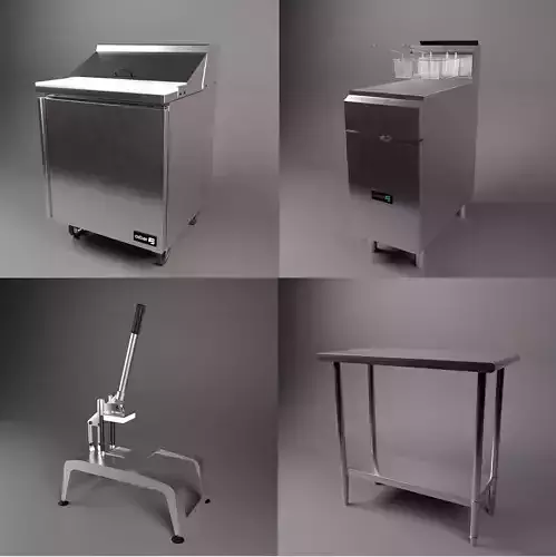 Industrial Kitchen Equipment 3D Model Collection