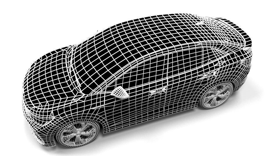 VW ID5 GTX 2022 Low-poly 3D model_5