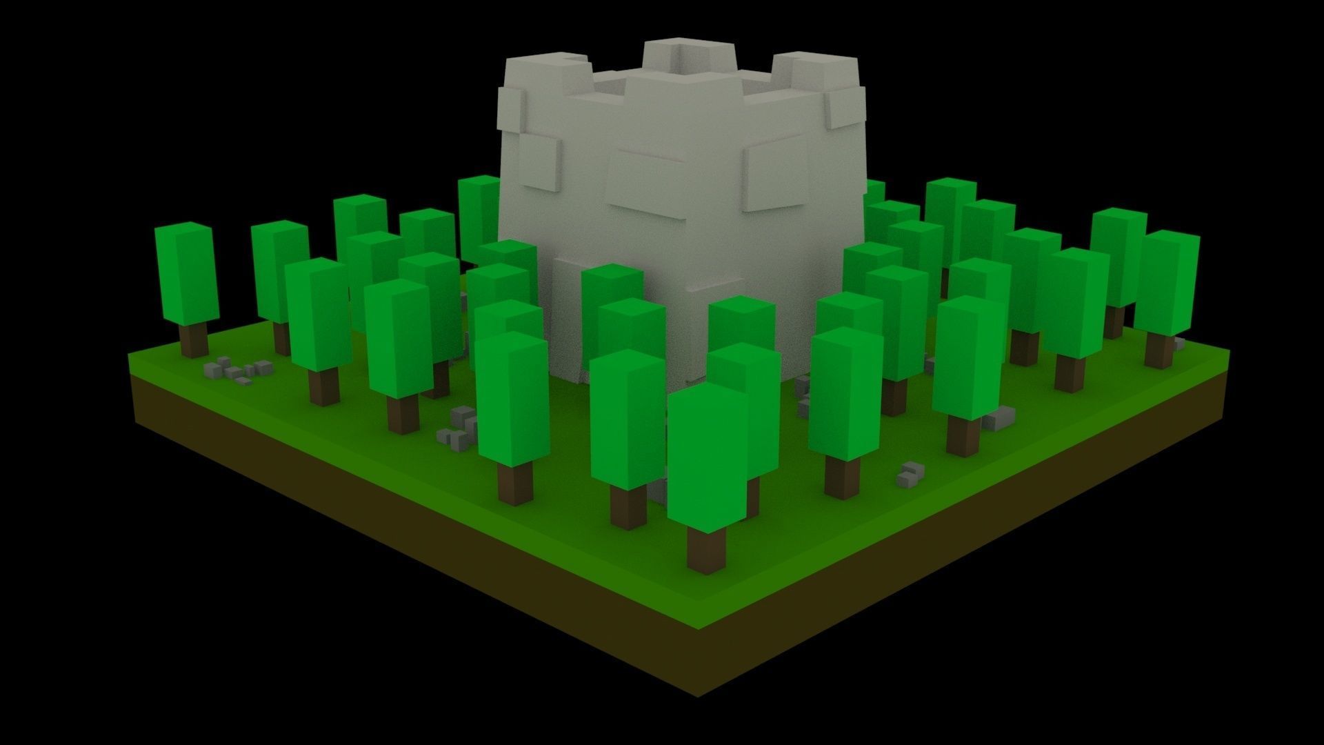 Low Poly Game Ready Stone Tower Low-poly 3D model_6