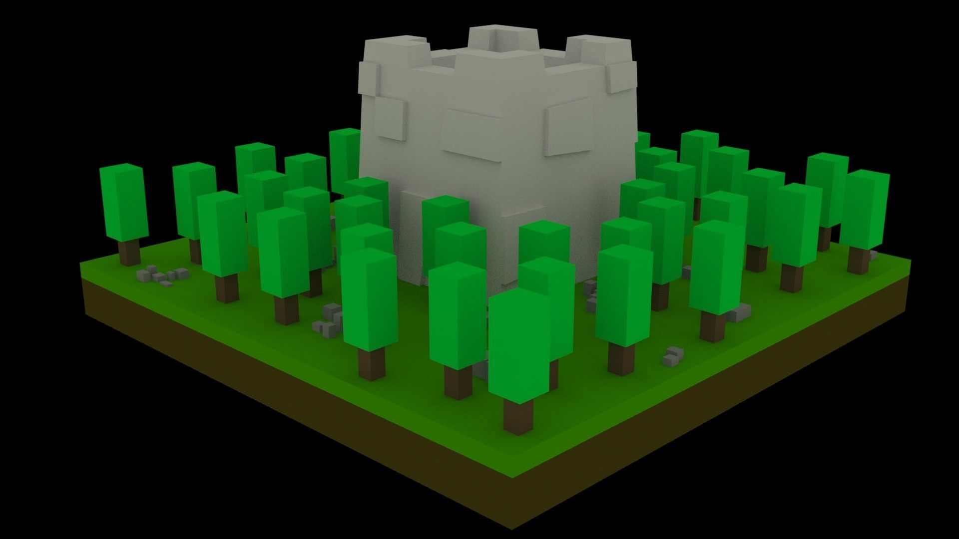 Low Poly Game Ready Stone Tower Low-poly 3D model_4