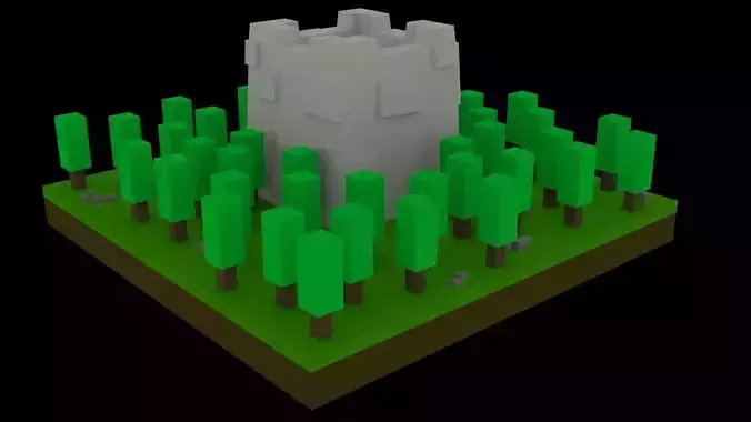 Low Poly Game Ready Stone Tower Low-poly 3D model