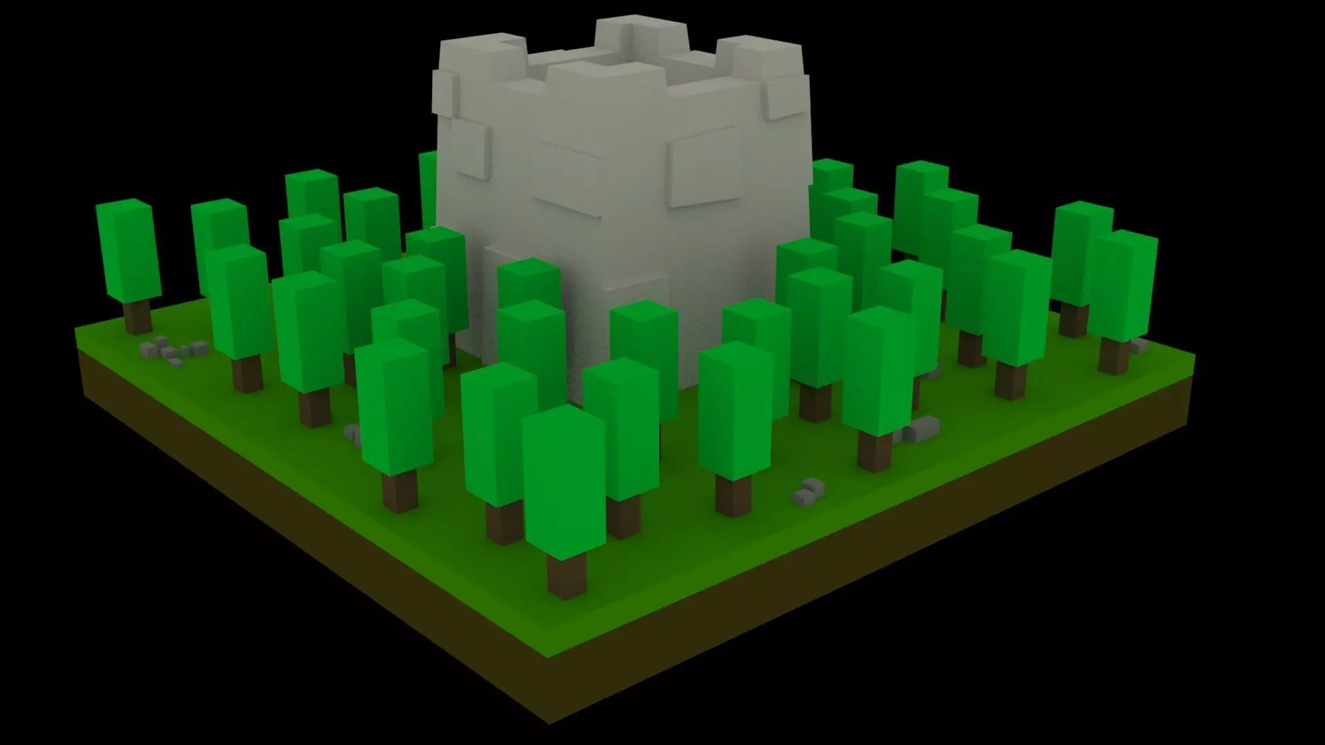 Low Poly Game Ready Stone Tower Low-poly 3D model_0