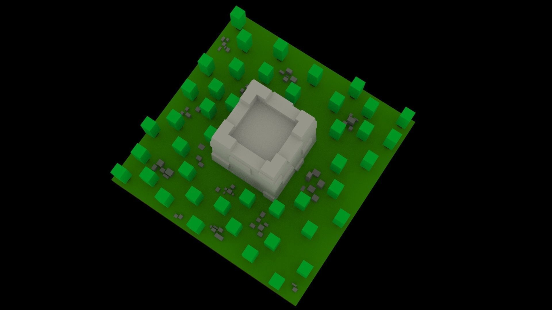 Low Poly Game Ready Stone Tower Low-poly 3D model_1