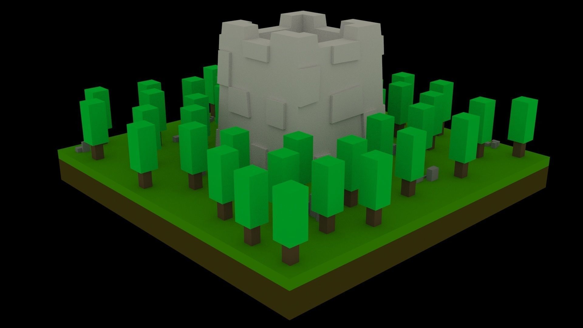 Low Poly Game Ready Stone Tower Low-poly 3D model_2