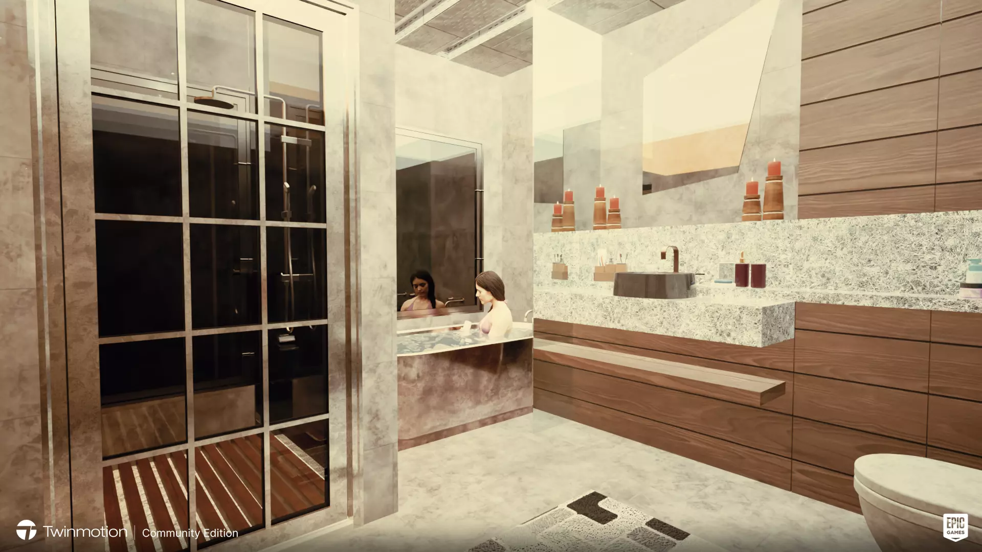 MINIMAL AND MODERN PARAMETRIC BATHROOM DESIGN 3D model