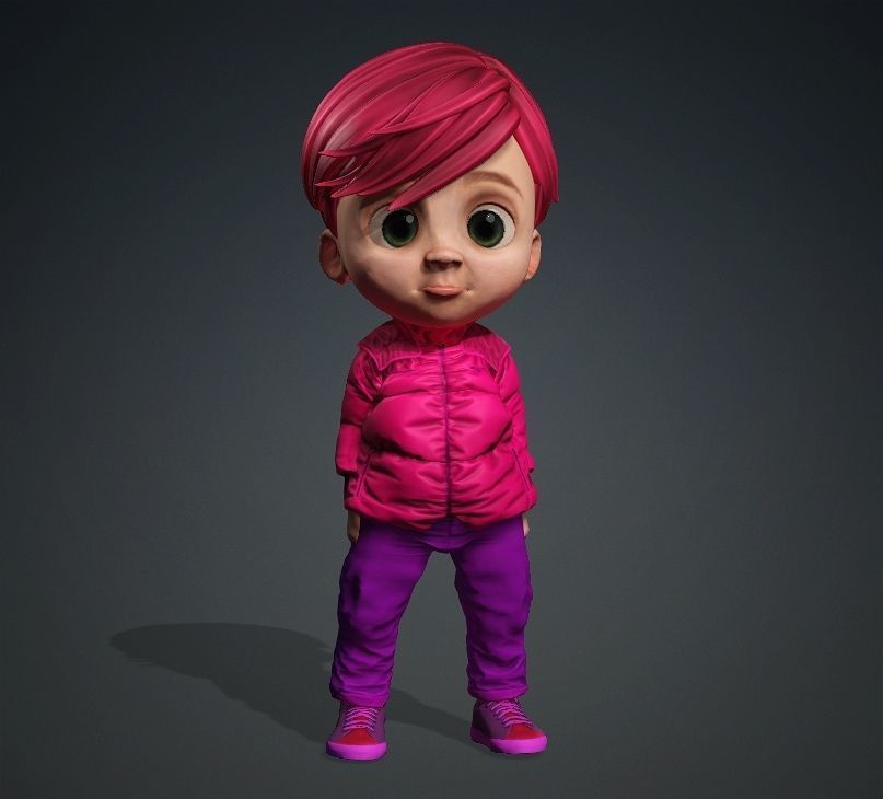 Cartoon Boy Rigged 3D model  3D model_5