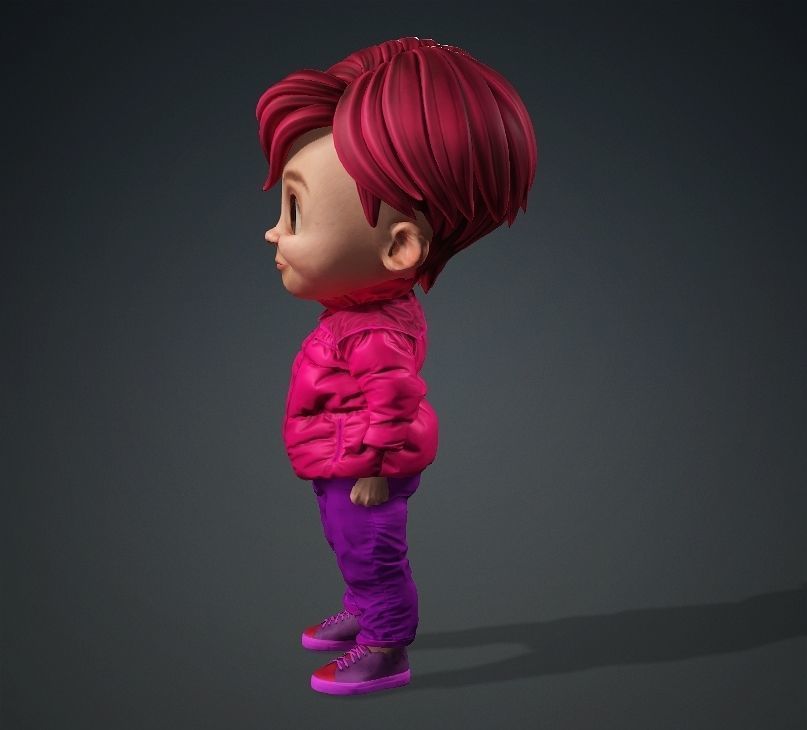 Cartoon Boy Rigged 3D model  3D model_1