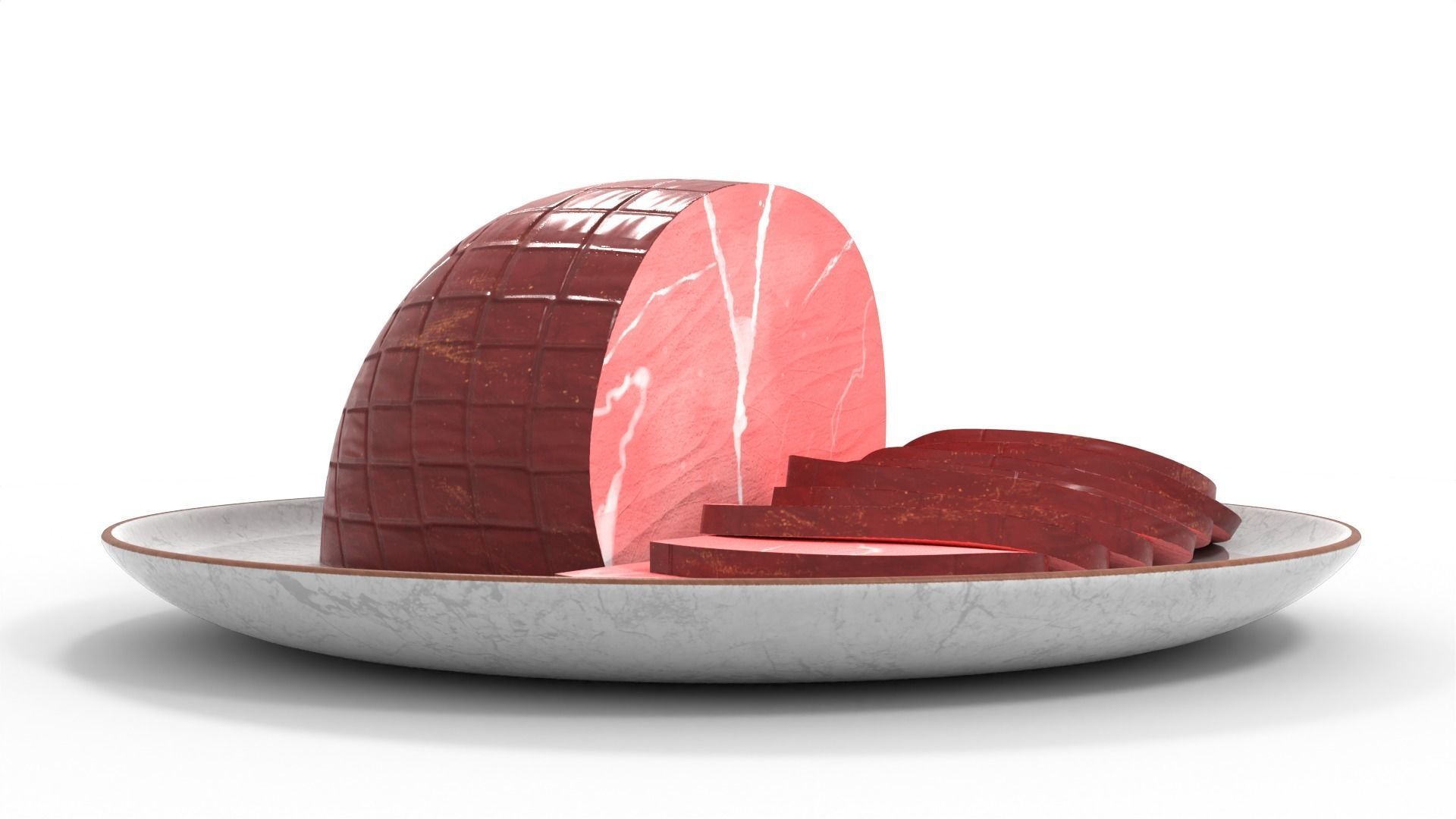 Honey Glazed Ham Slices 3D model_4