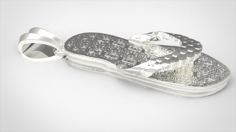 Hawaiian Flip Flop Sandals Necklace Charm Pendant Jewelry 3D print model_9