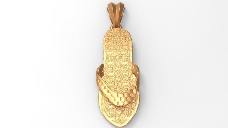 Hawaiian Flip Flop Sandals Necklace Charm Pendant Jewelry 3D print model_15