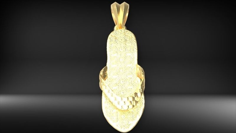 Hawaiian Flip Flop Sandals Necklace Charm Pendant Jewelry 3D print model_19