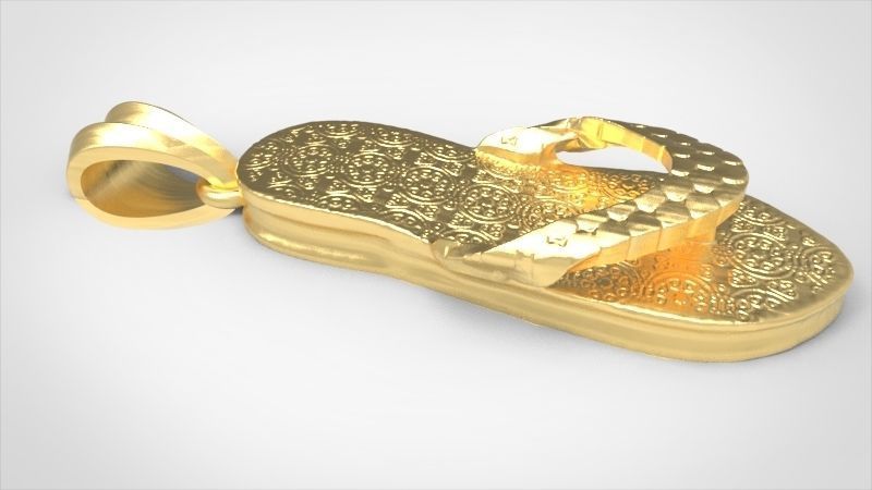 Hawaiian Flip Flop Sandals Necklace Charm Pendant Jewelry 3D print model_4