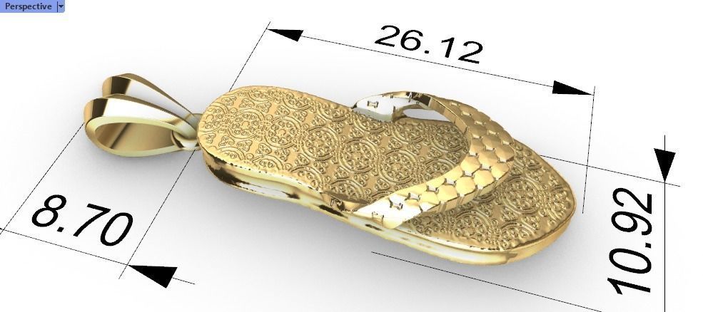 Hawaiian Flip Flop Sandals Necklace Charm Pendant Jewelry 3D print model_14